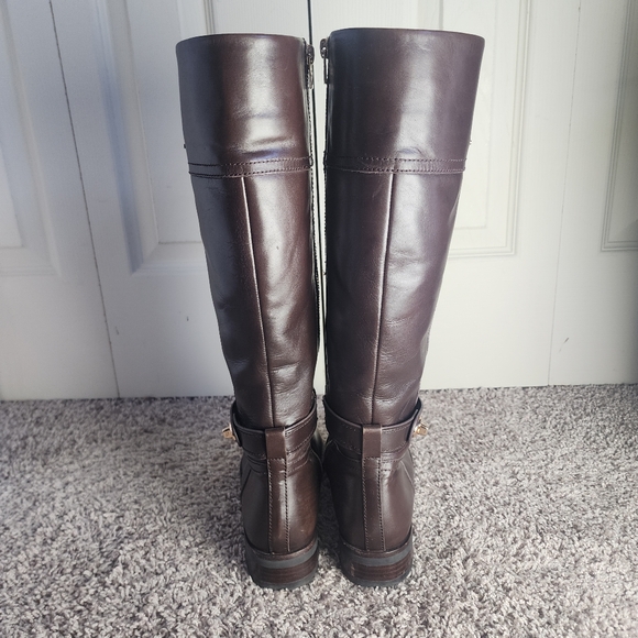 Coach Knee High Brown Leather Boots 7.5B - Picture 8 of 16